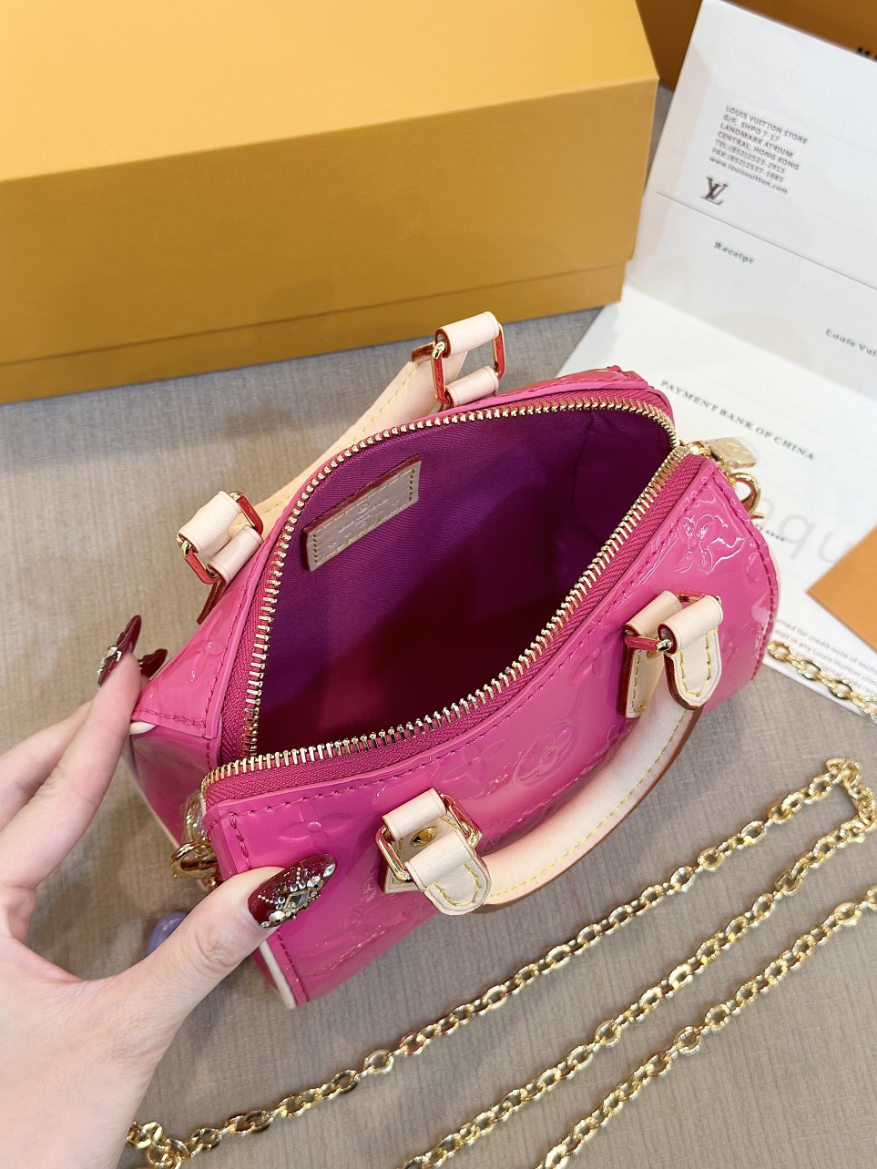 Tui Xach Louis Vuitton LV Nano Speedy Mau Hong Dam Sieu Cap 16x10x75cm 6.jpg