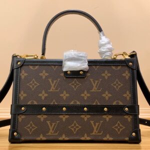 Tui Xach Louis Vuitton LV Petite Malle V Hoa Tiet Monogram Like Auth 24x16x13cm 1.jpg