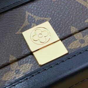 Tui Xach Louis Vuitton LV Petite Malle V Hoa Tiet Monogram Like Auth 24x16x13cm 2.jpg