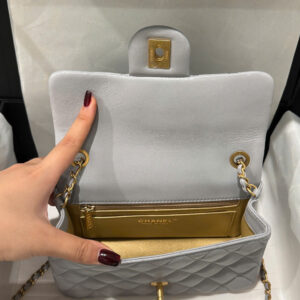 Tui Xach Nu Chanel Classic Da That Mau Xam Rep 11 Cao Cap 20cm 6.jpg