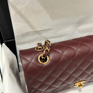 Tui Xach Nu Chanel Classic Mau Do Man Khoa Vang Like Auth 25cm 2.jpg