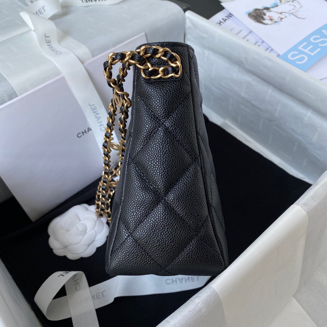 Tui Xach Nu Chanel Hobo Sieu Cap Mau Den Da San 19x16cm 3.jpg