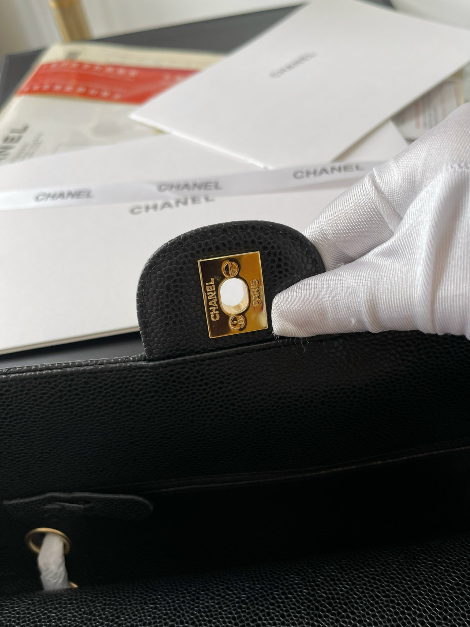 Tui Xach Nu Chanel Medium Classic Da Bo Like Auth Mau Den 25 6.jpg