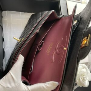 Tui Xach Nu Chanel Medium Classic Da Bo Like Auth Mau Den 25 8.jpg