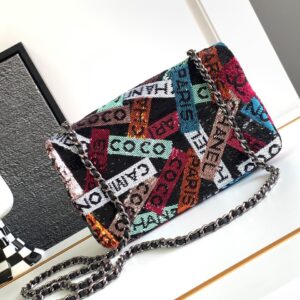 Tui Xach Nu Chanel Mini Pastel Rainbow Sequin Sieu Cap 20x14x7cm 1.jpg
