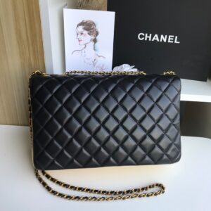 Tui Xach Nu Chanel Qua Tram Mau Den Da Li Mix Vang 25cm 5.jpg