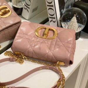 Tui Xach Nu Mau Hong Dior Caro Sieu Cap Khoa Vang 25cm 9.jpg