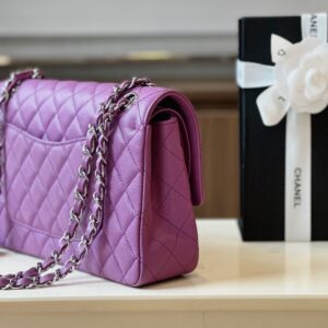 Tui Xach Sieu Cap Chanel Classic Nu Da Hat Mau Tim 25cm 8.jpg