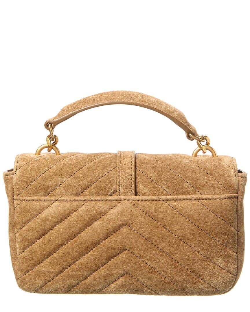 saint laurent Brown College Mini Suede Shoulder Bag 1.jpeg