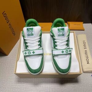 Louis Vuitton LV Trainer Green Sneakers Replica