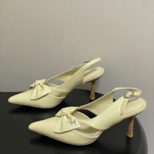 Chanel Logo Bow Sling-back Heels