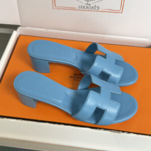Hermès Replica Oran Heeled Sandals Light Blue