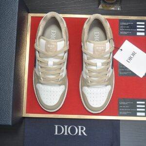 Dior B57 low-top sneakers in beige and white smooth calfskin