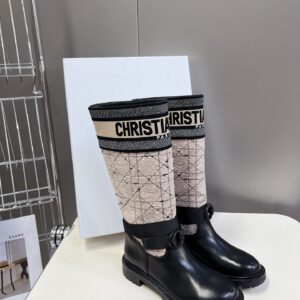 DIOR D-Major Boots in black and beige