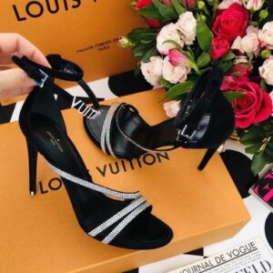 Louis Vuitton Suede Goat Rhinestone Appeal Sandals